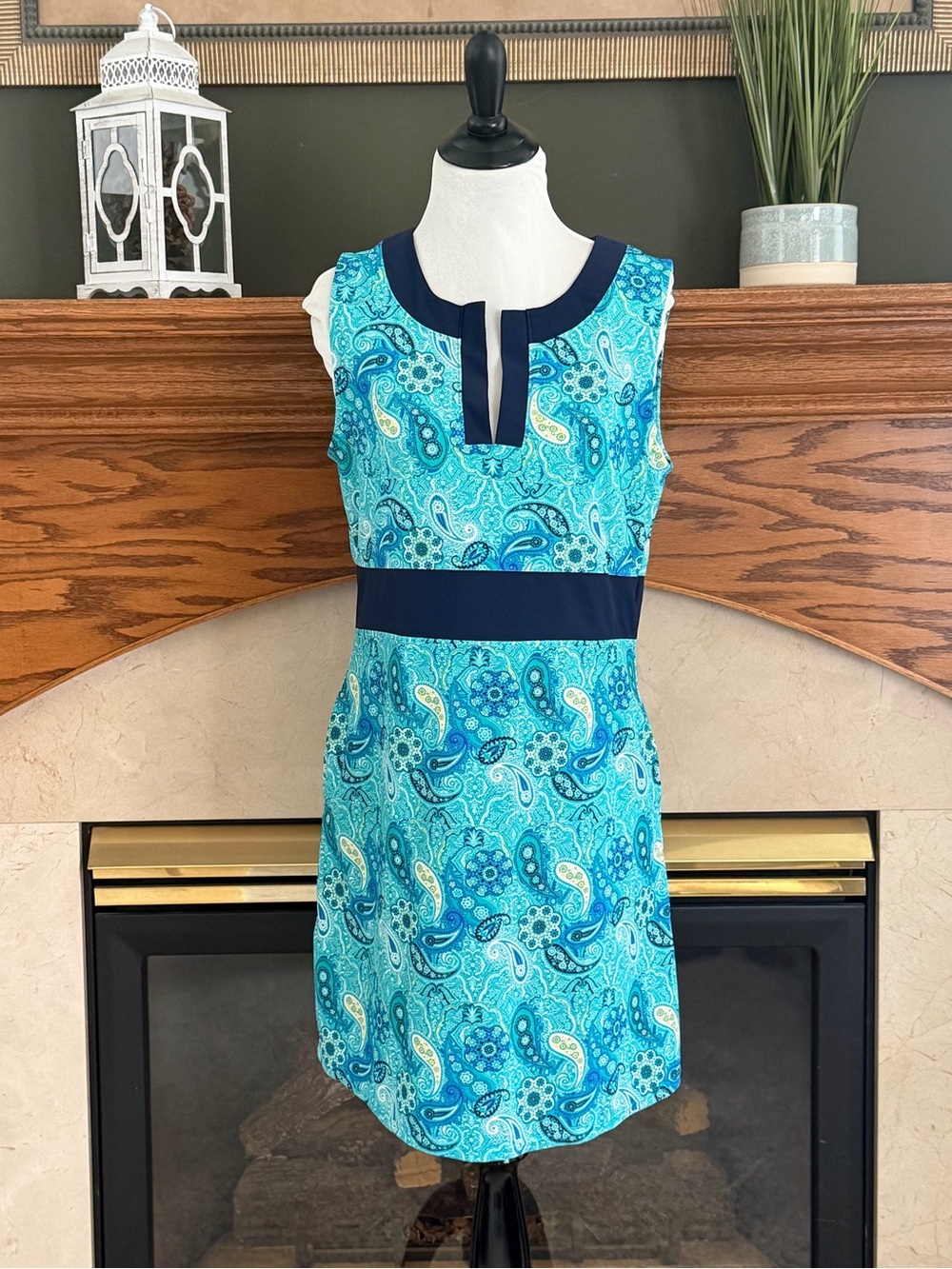 Mazu Swim Blue Paisley Coverup Dress with Pockets Size Small NEW